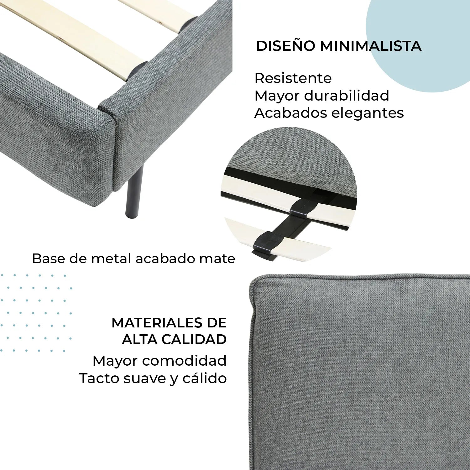 Cama Queen 6053 Bristol Gris
