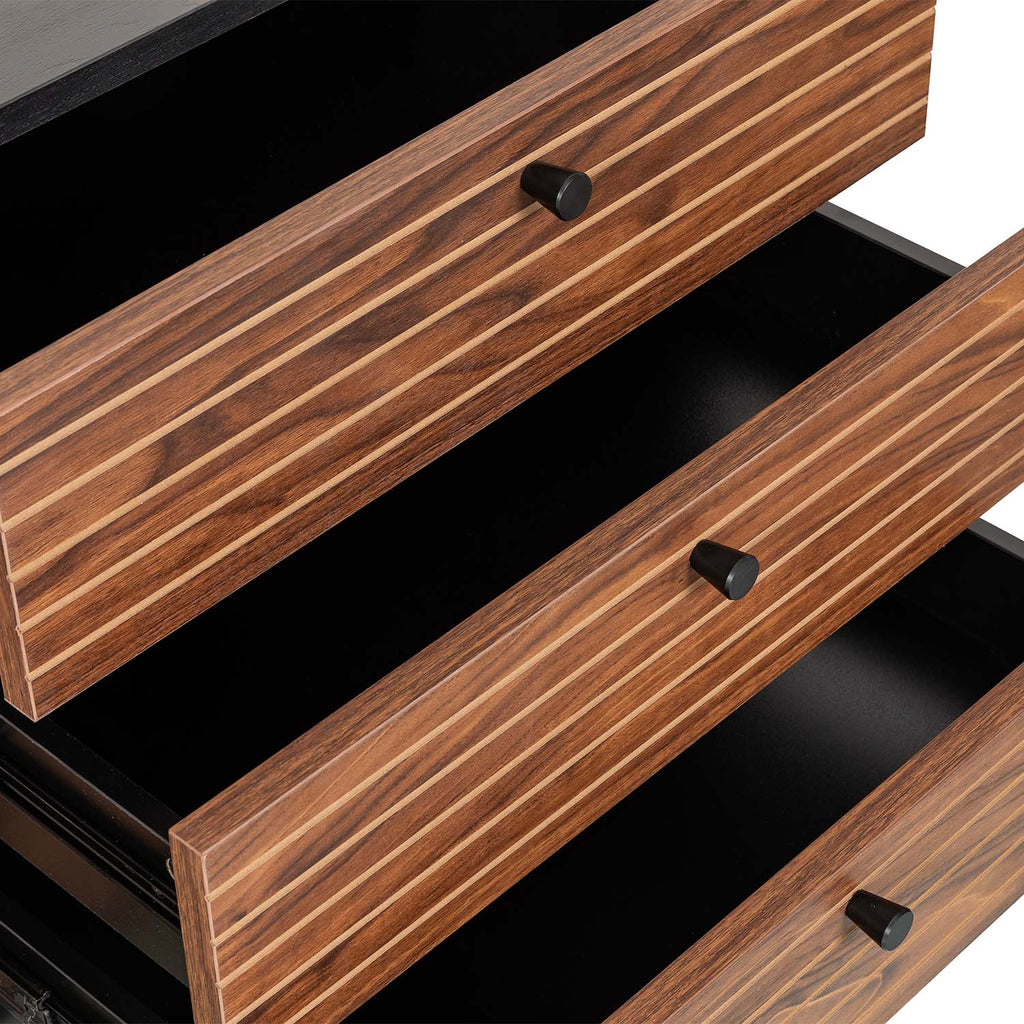 Credenza Piamonte 160X40 Negro - Nogal