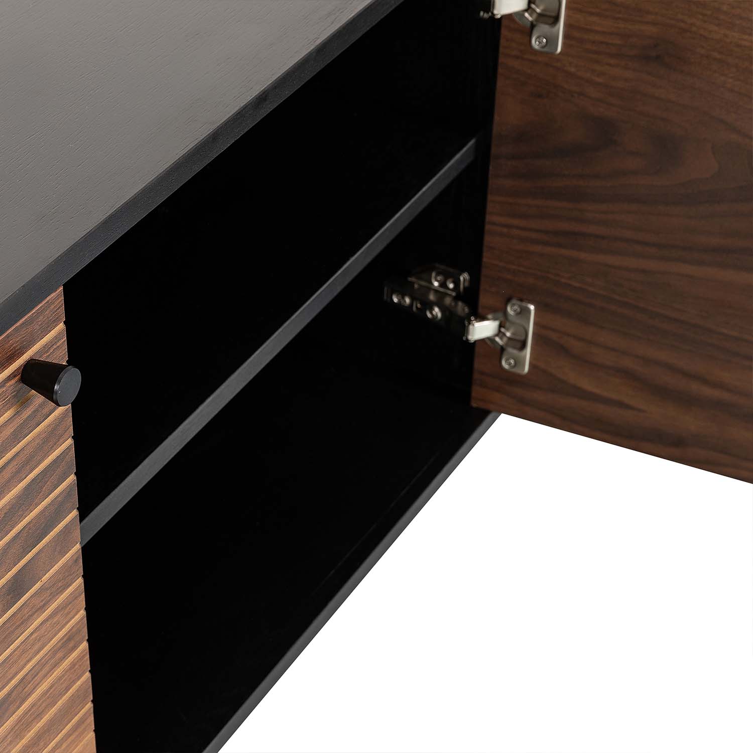 Credenza Piamonte 160X40 Negro - Nogal
