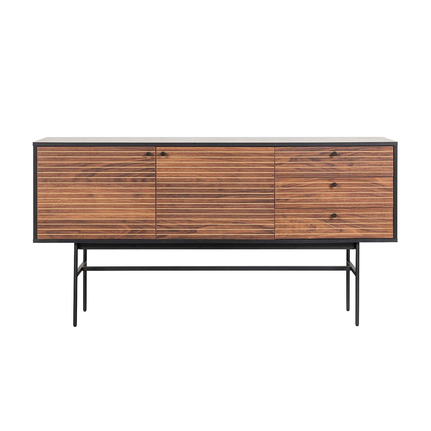 Credenza Piamonte 160X40 Negro - Nogal