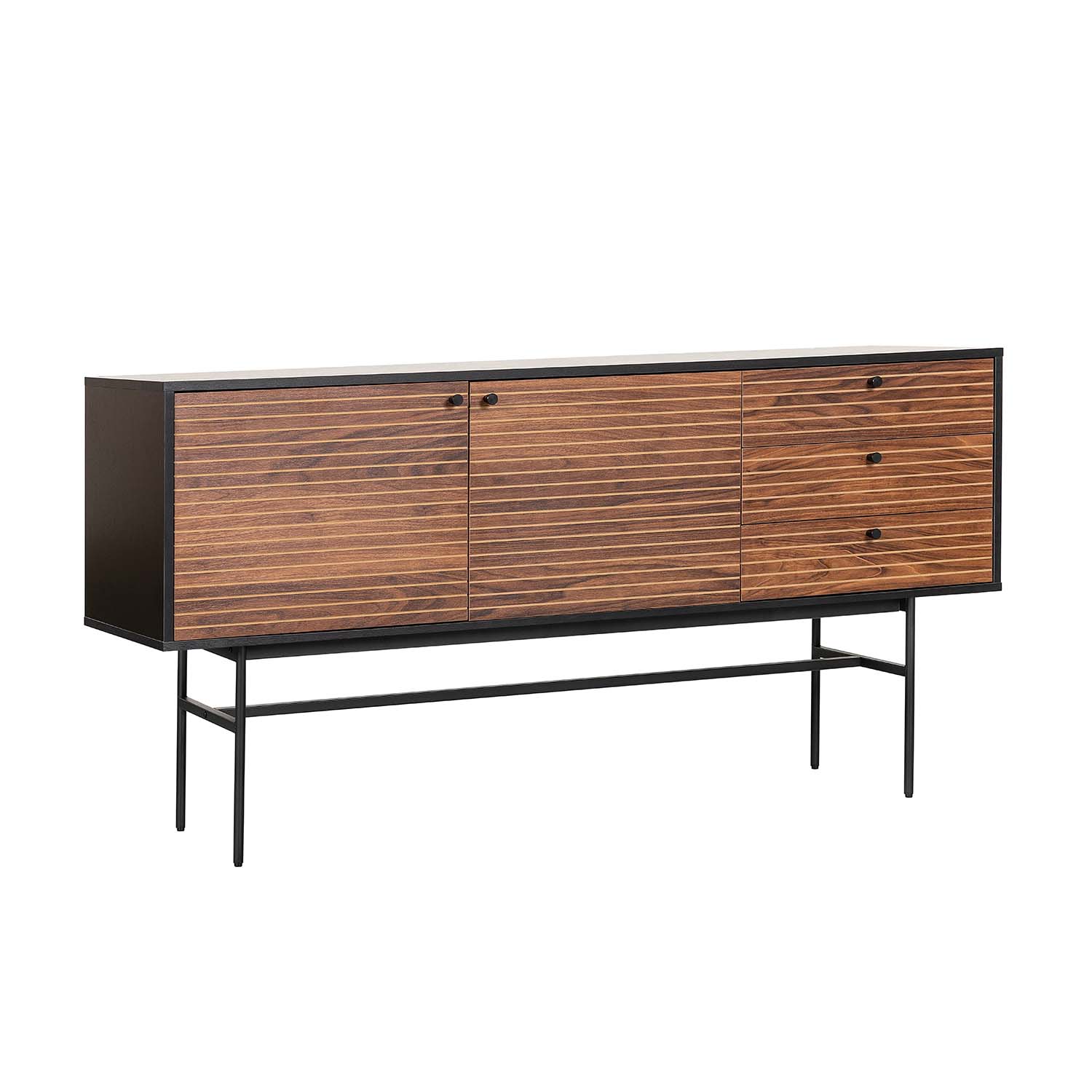Credenza Piamonte 160X40 Negro - Nogal
