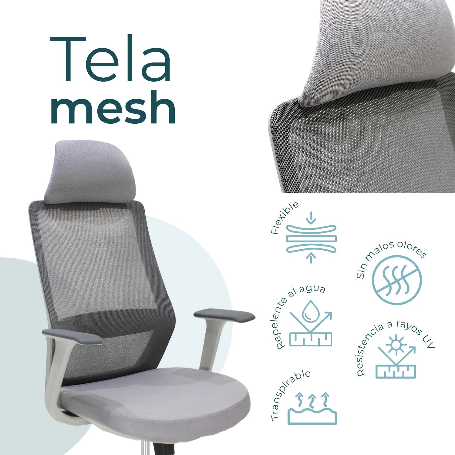 Silla Directiva Ruan 8323W Gris