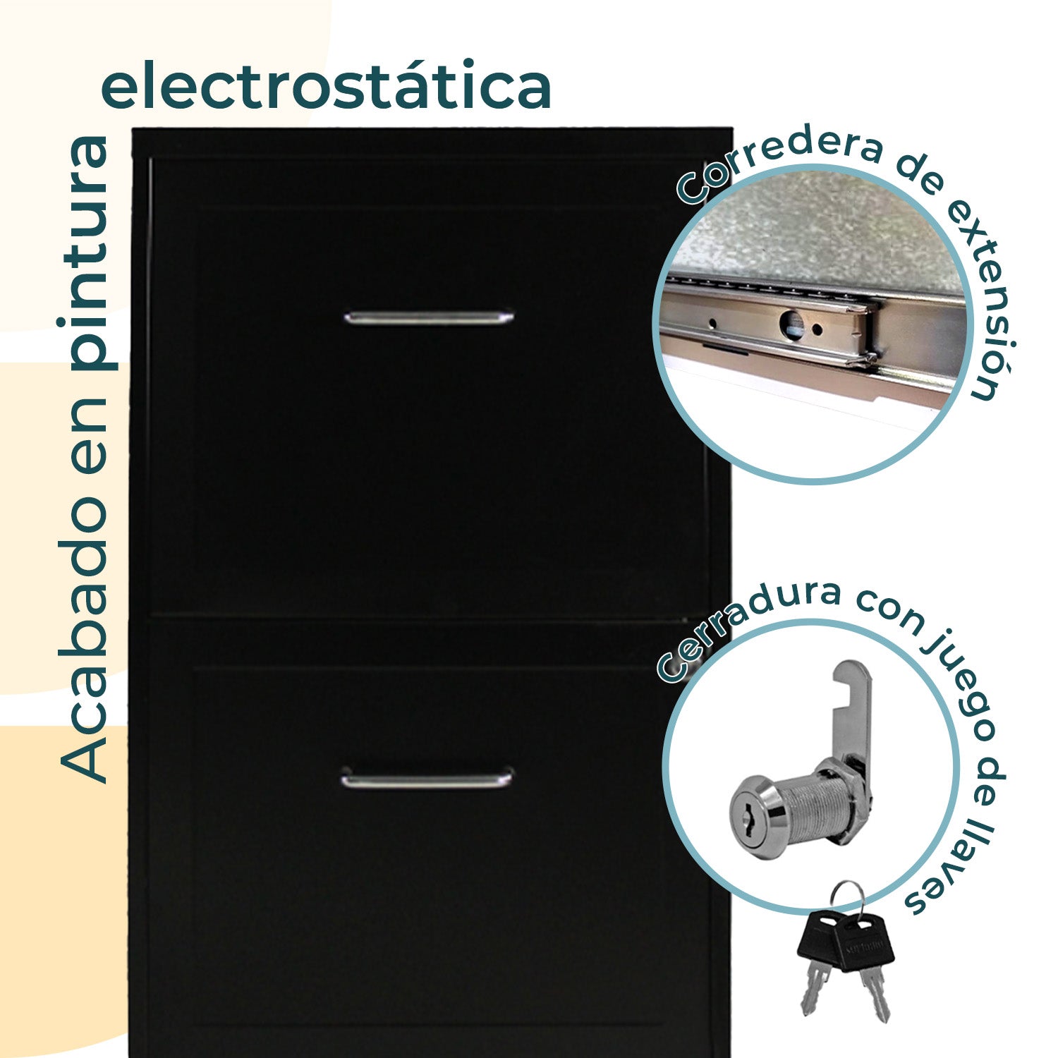 Archivero Metalico 2 Gav 16251 Negro