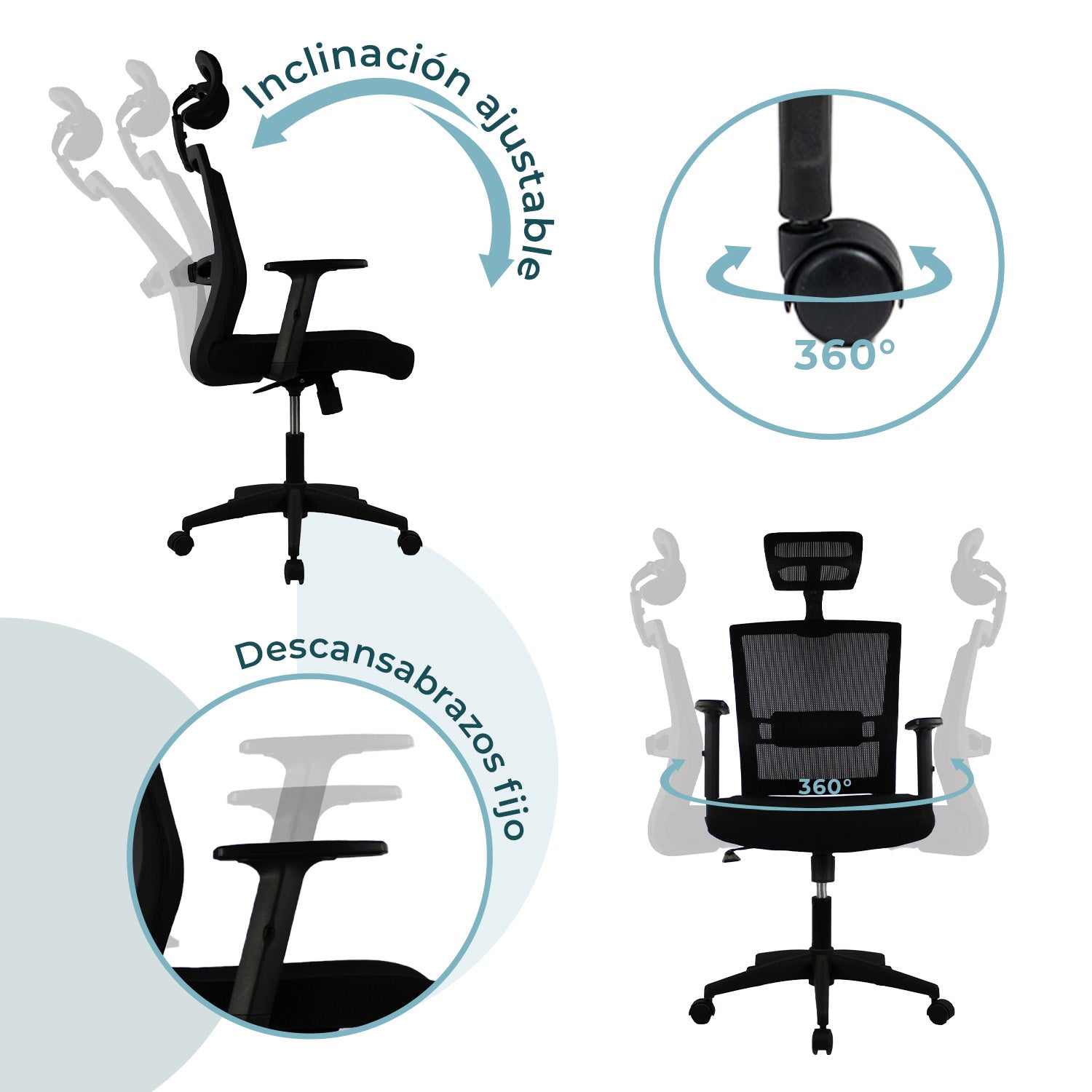 Silla Directiva Bilbao Jm-318 Mesh Ne