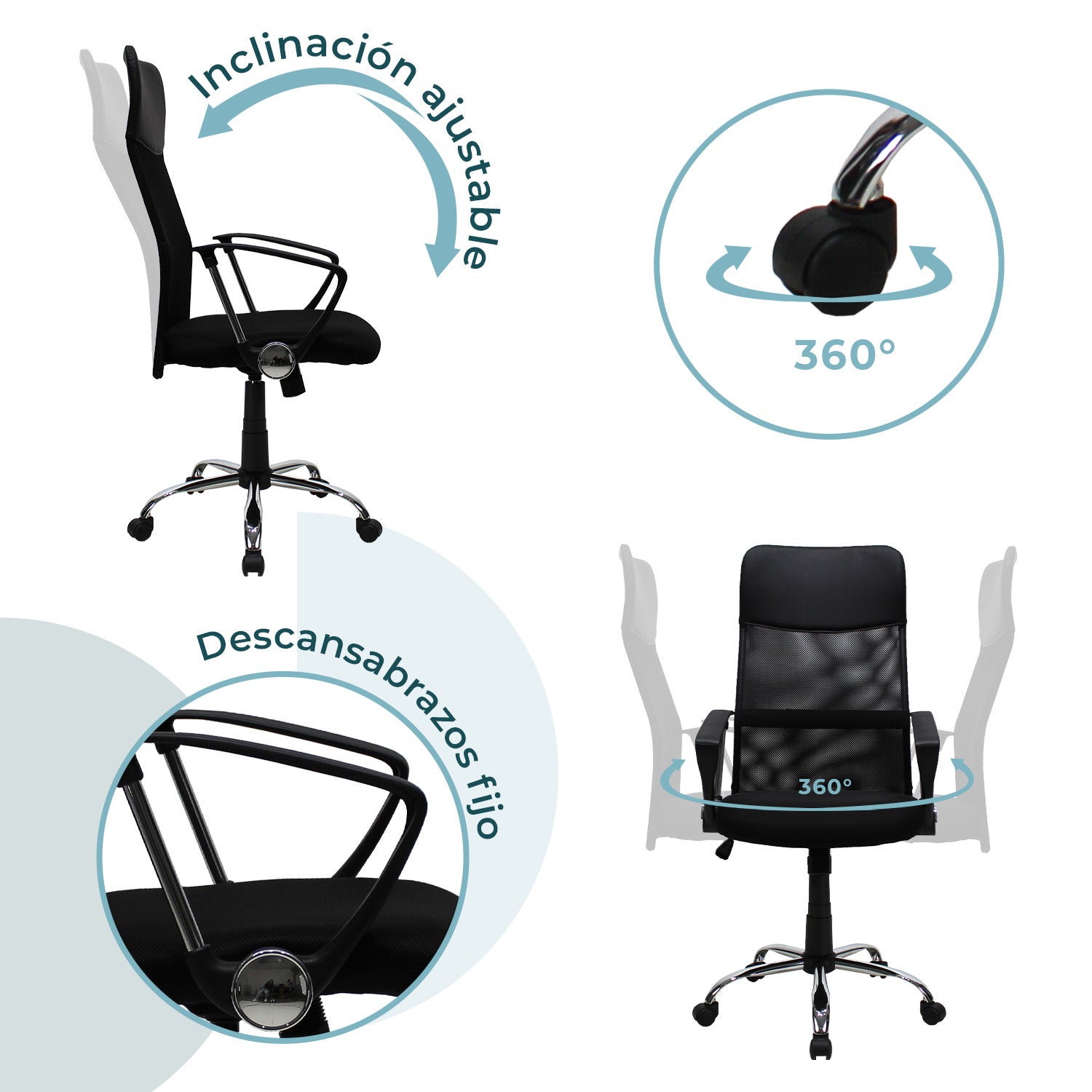 Silla Ejecutiva Jm-2006A Mesh Negro