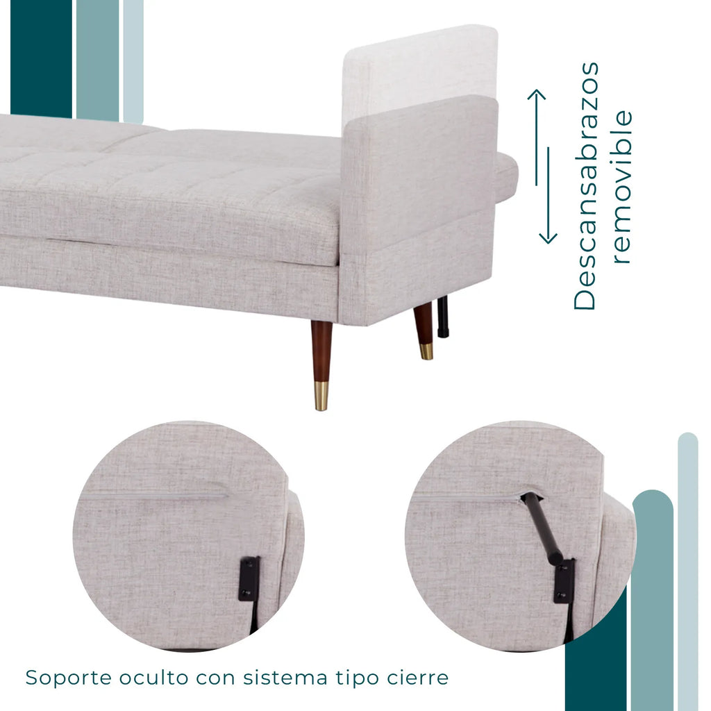 Sofa Cama Lecco L186 196X80X81 - Beige