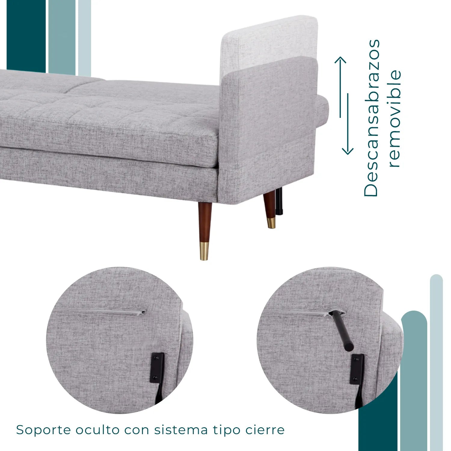 Sofa Cama Lecco L186 196X80X81 - Gris