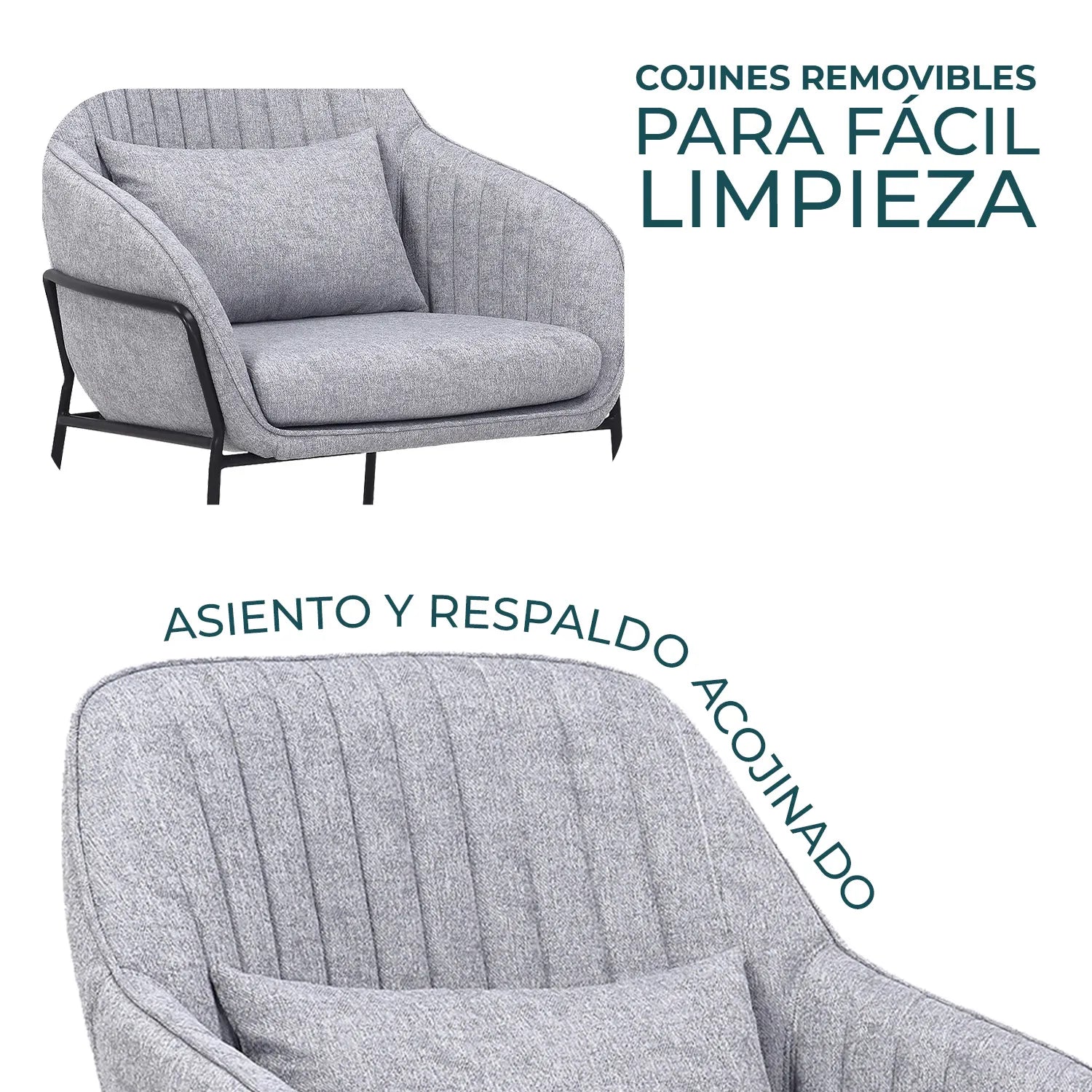 Sillon Burano 323 Gris