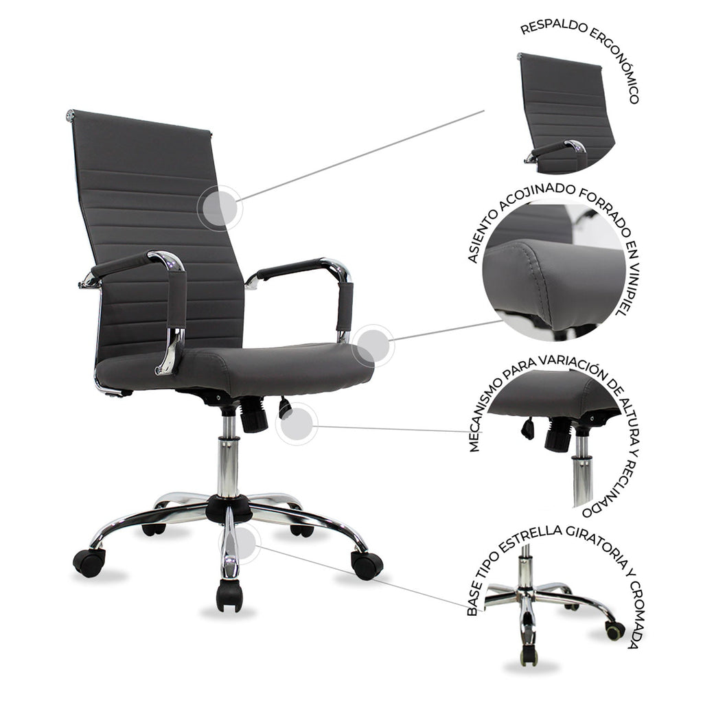 Silla Ejecutiva Jm-A05 Premium - Negro