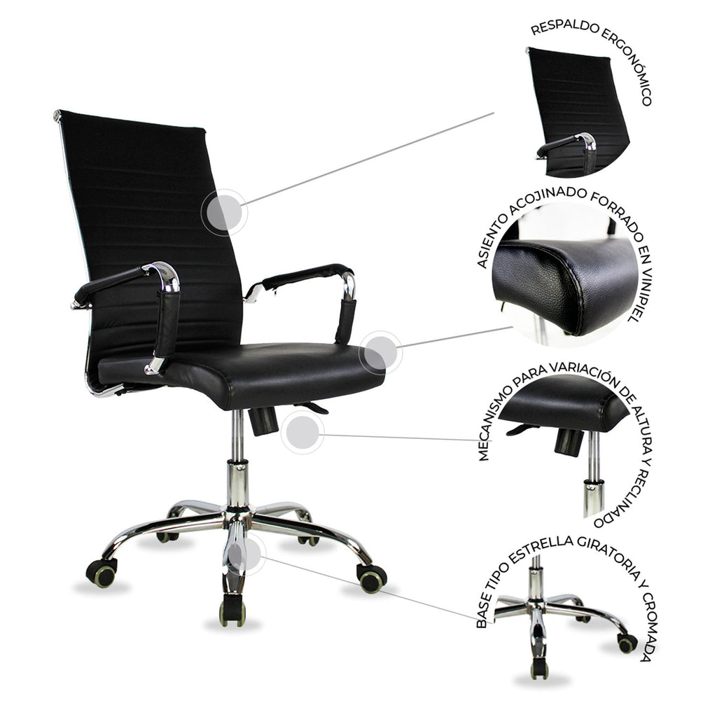 Silla Ejecutiva Jm-B05 Premium - Negro