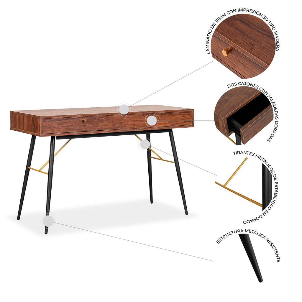 Escritorio Home Office Luxo 120X50 - Negro