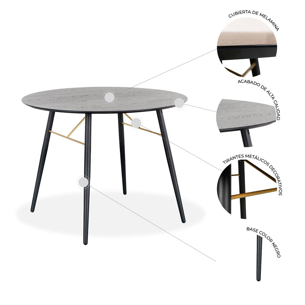 Mesa De Comedor Onno 100 - Negro