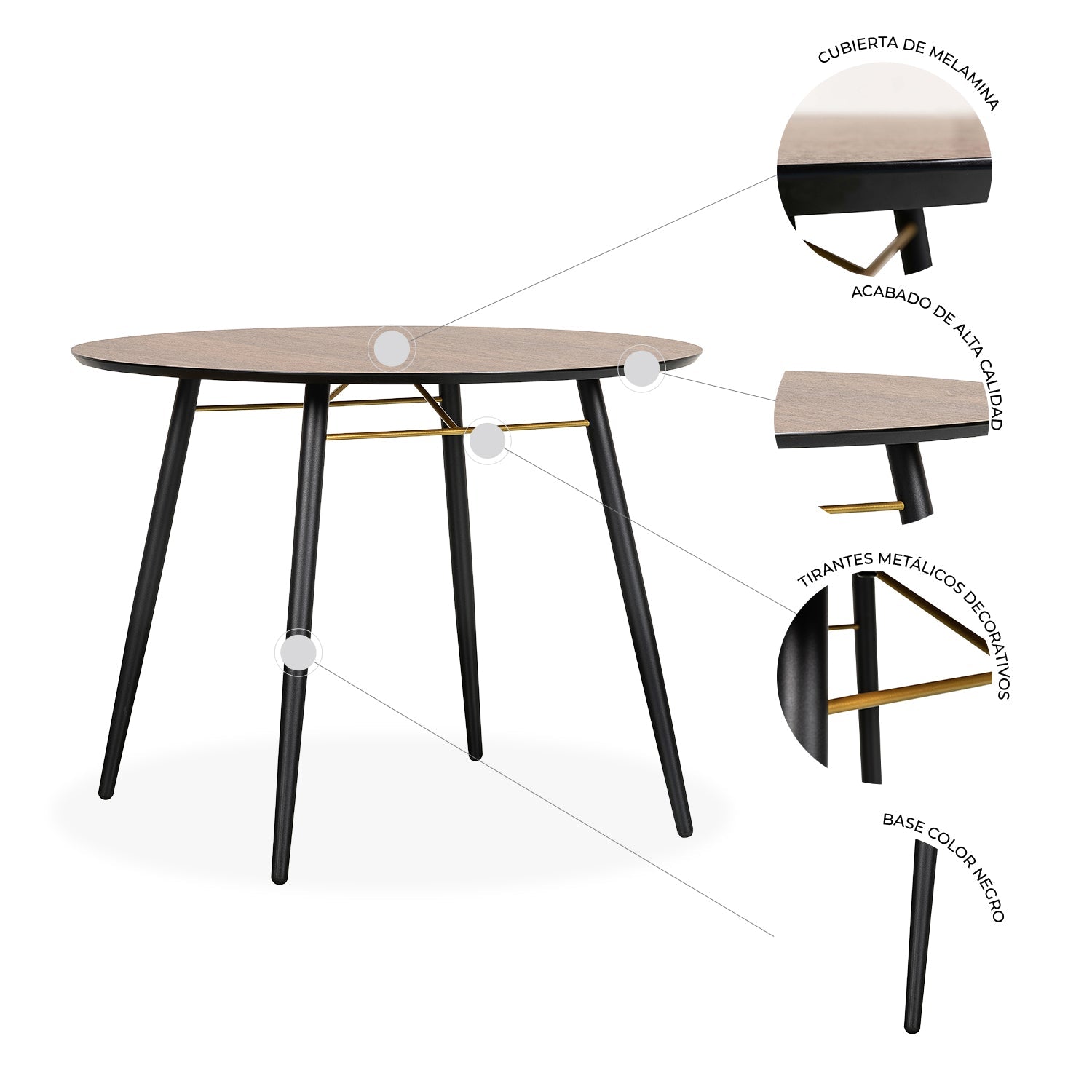 Mesa De Comedor Onno 100 - Negro