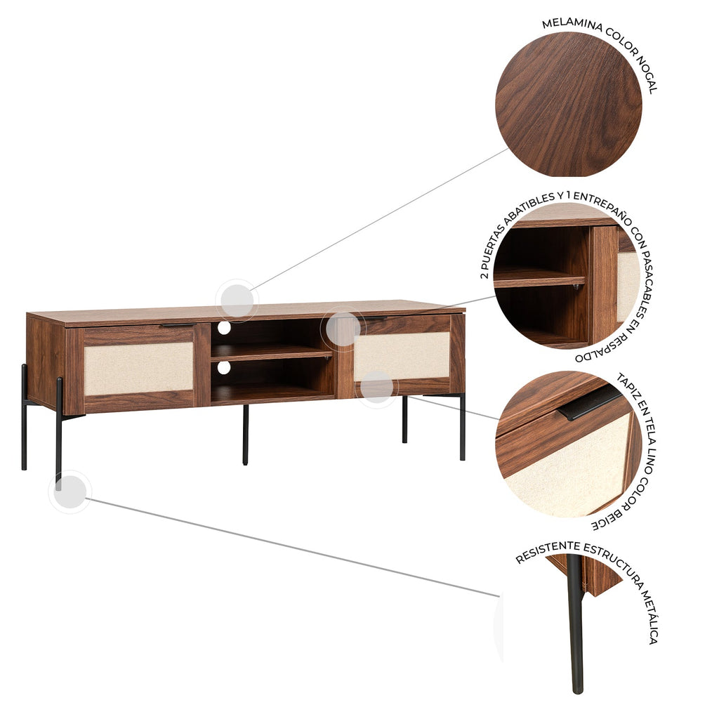 Mueble De Tv Imperia 150X40 Negro Noga