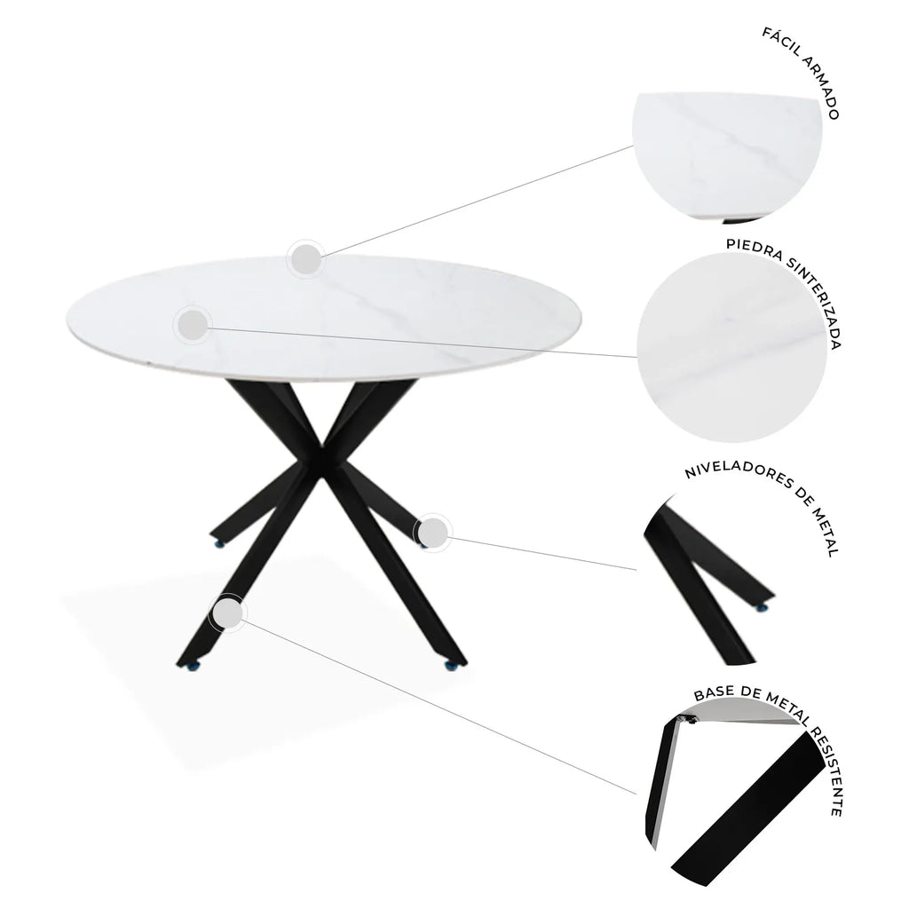 Mesa De Comedor 110 Alatri 1349 - Blanco