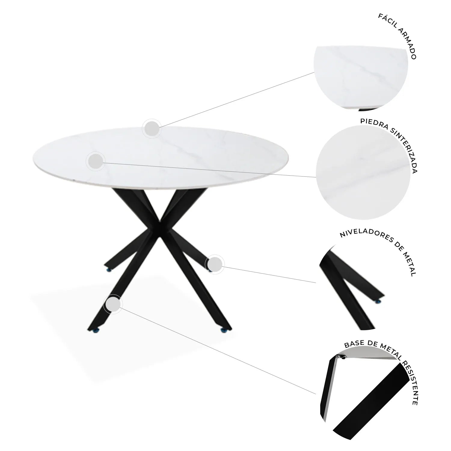 Mesa De Comedor 110 Alatri 1349 - Blanco
