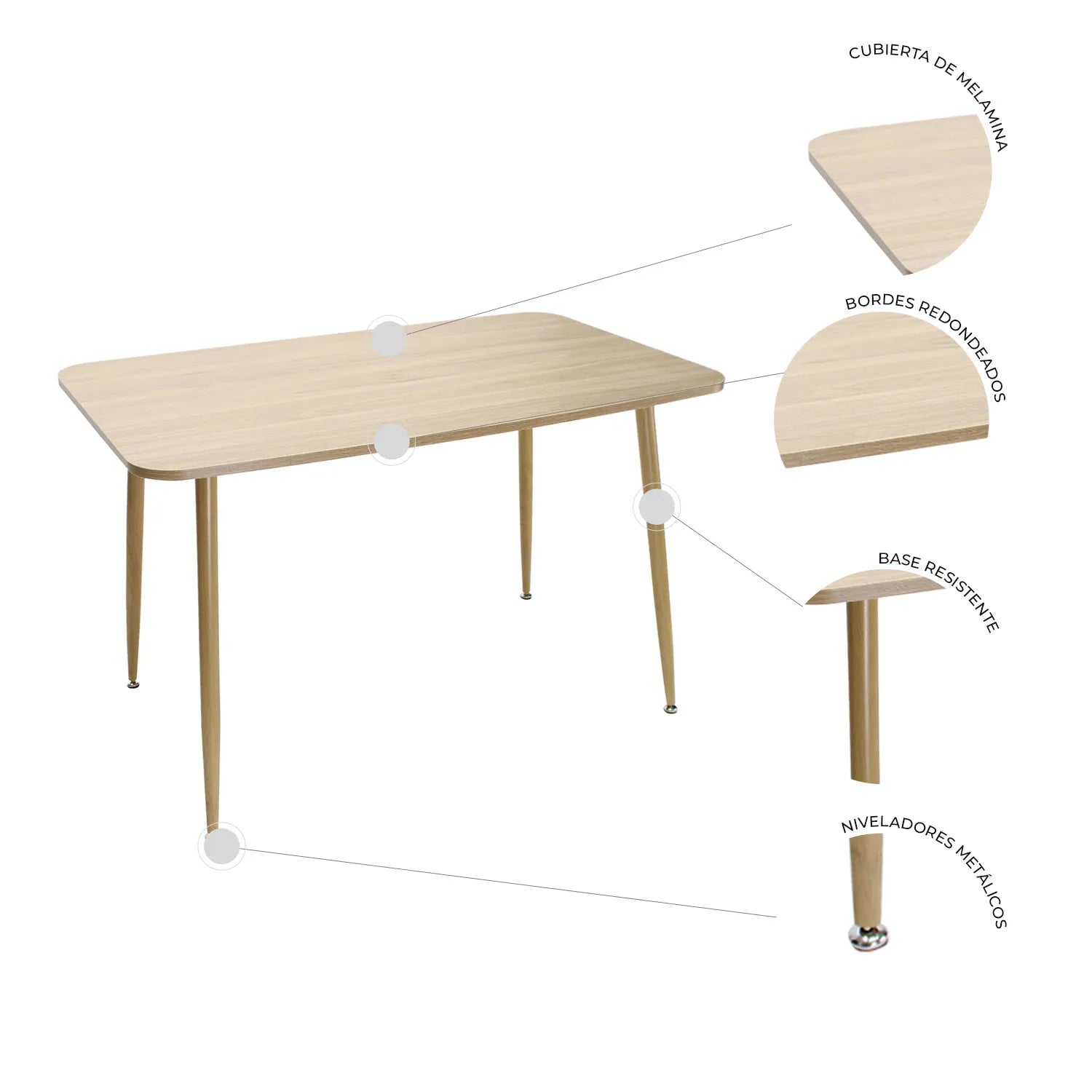 Mesa De Comedor 120X70 Murcia 1354 - Nogal