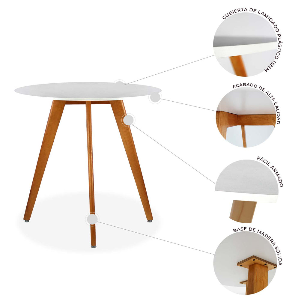 Mesa Frankfurt Circular 80 - Negro