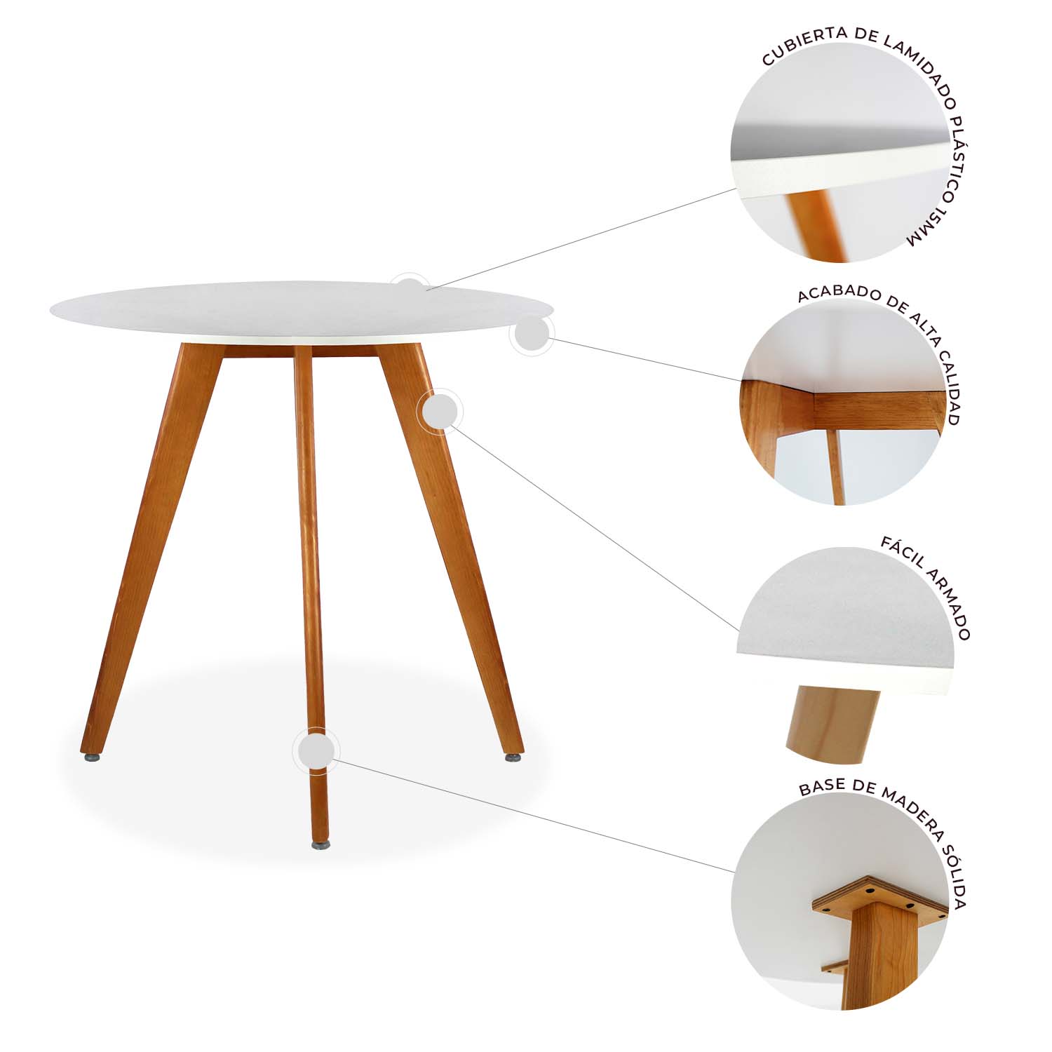 Mesa Frankfurt Circular 80 - Negro