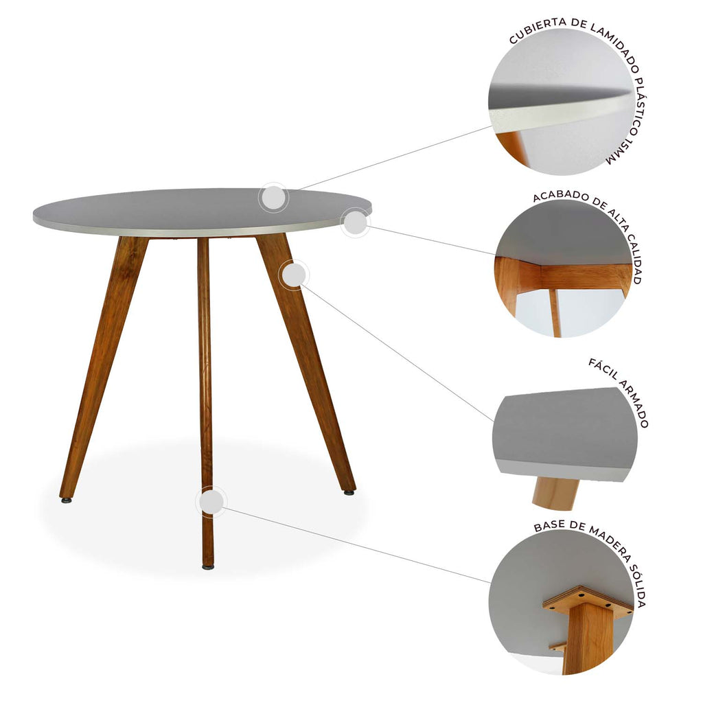 Mesa Frankfurt Circular 80 - Gris