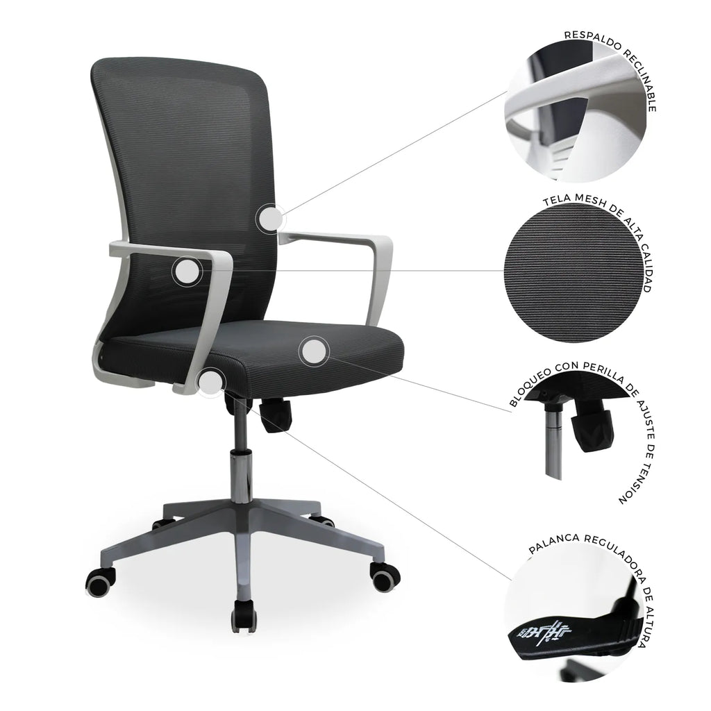 Silla Ejecutiva Cardona 249W Blanca - Negra