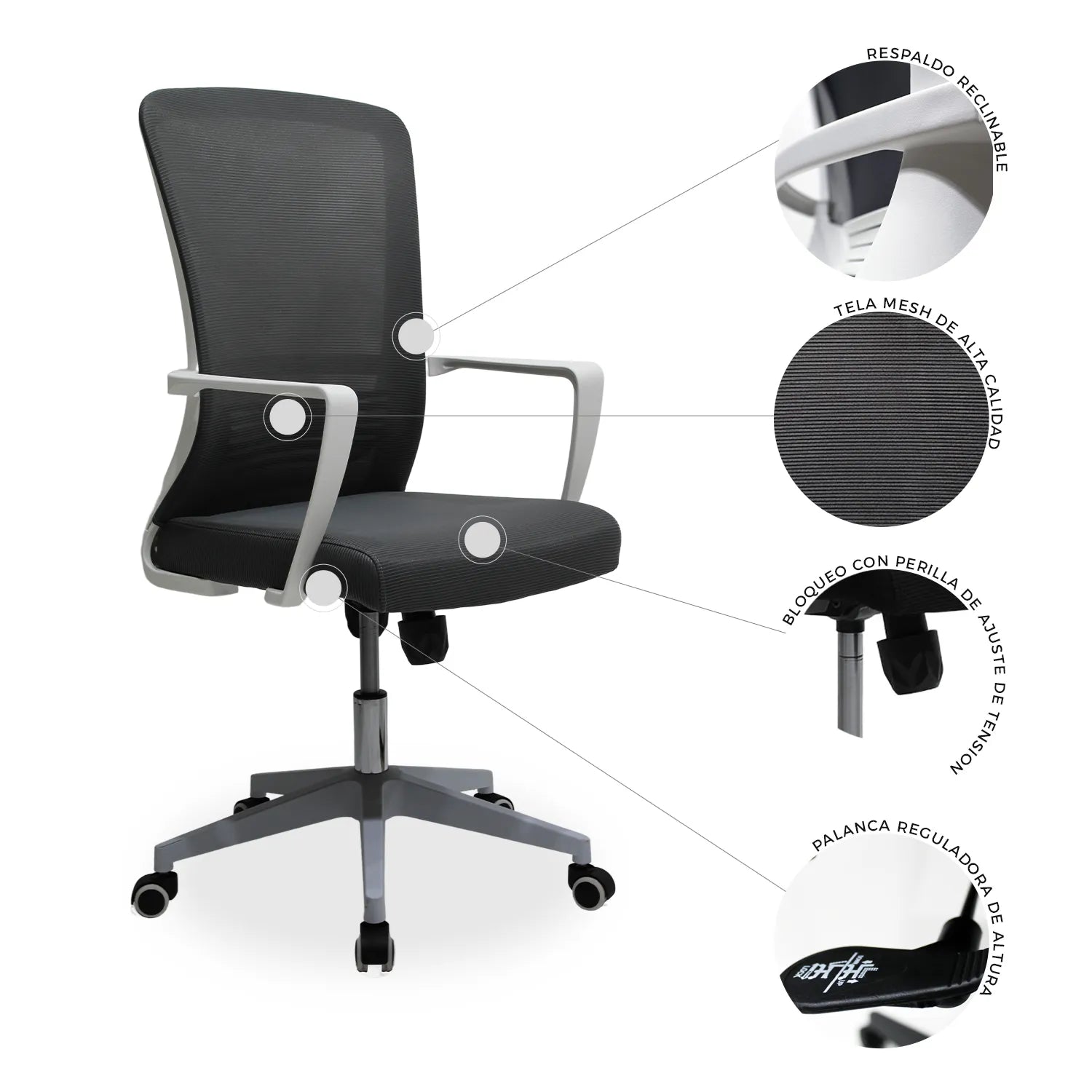 Silla Ejecutiva Cardona 249W Blanca - Negra