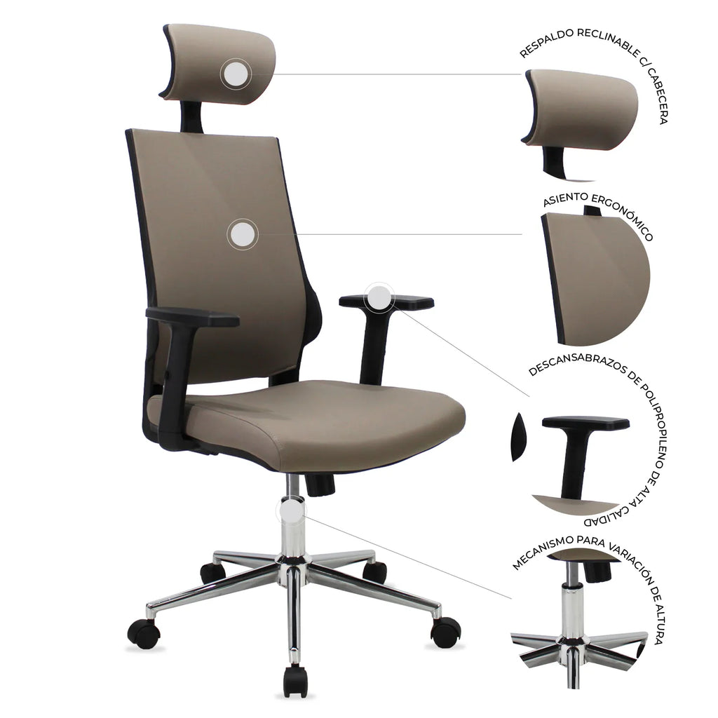 Silla Directiva Lugo Jm-530D Pu - Negro