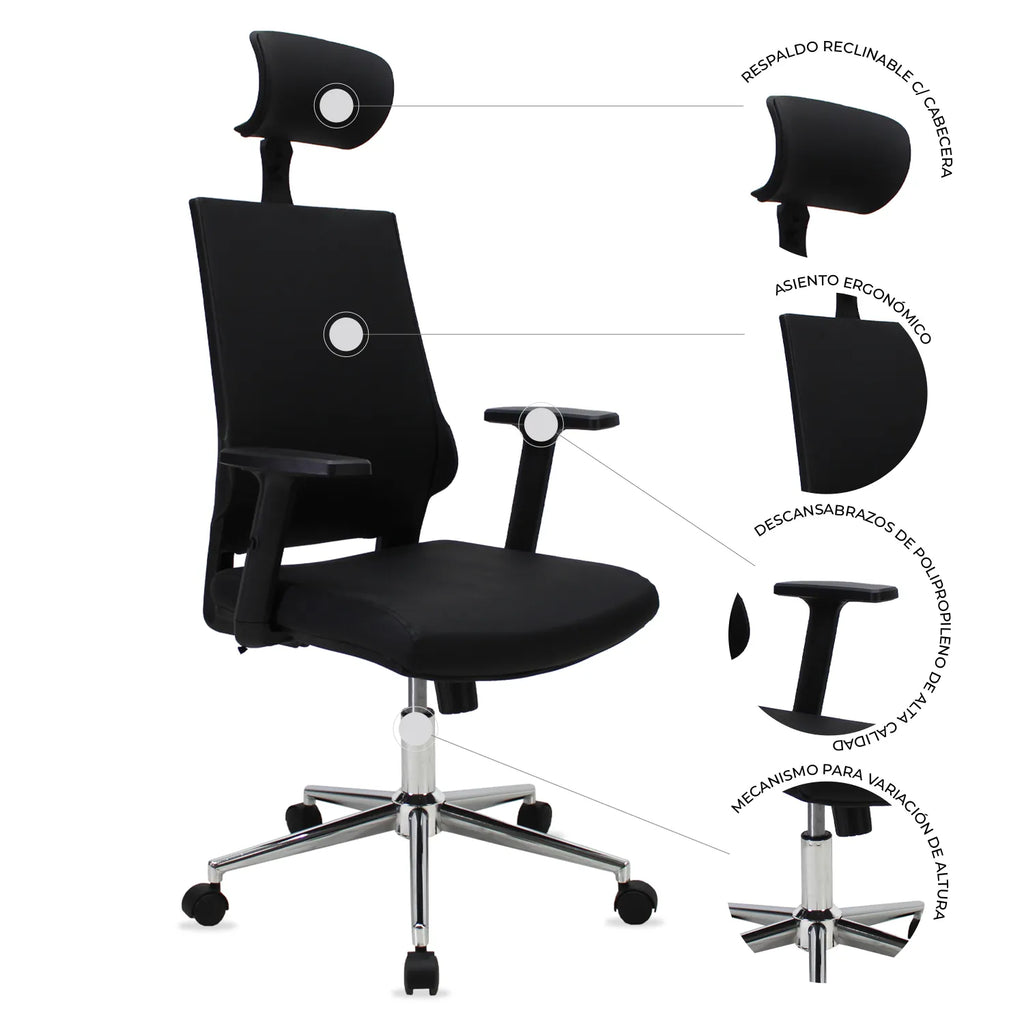 Silla Directiva Lugo Jm-530D Pu - Gris