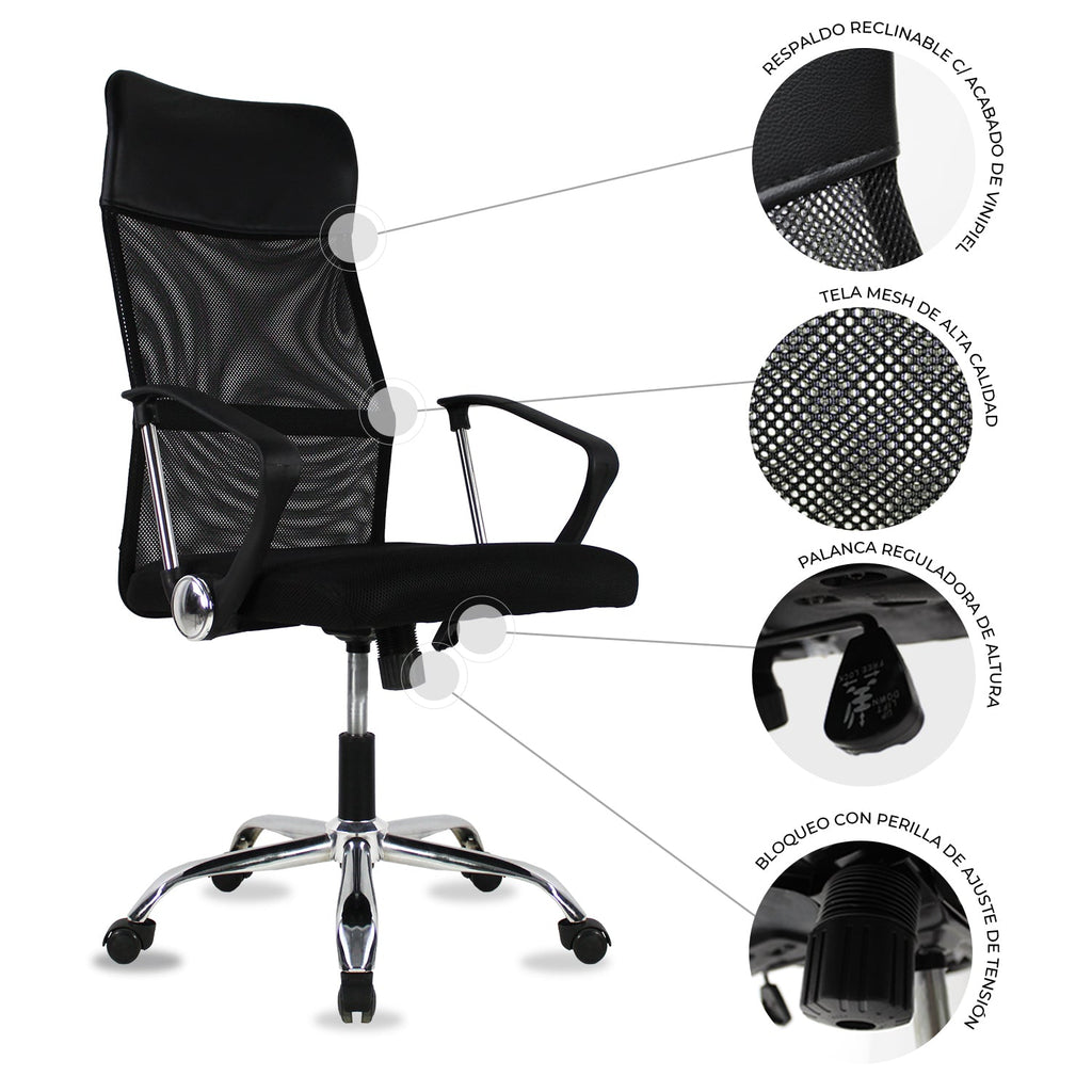 Silla Ejecutiva Jm-2006A Mesh Negro