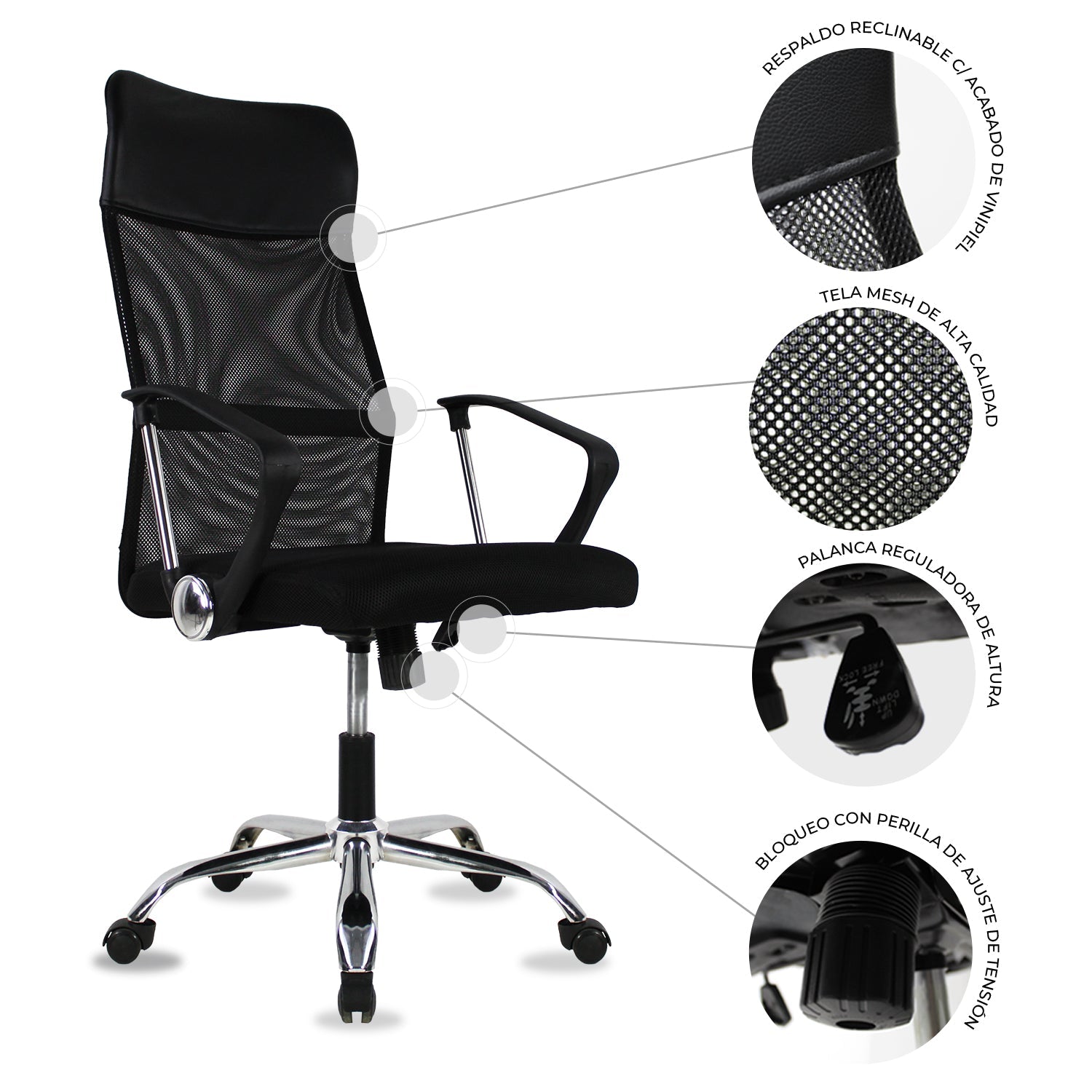 Silla Ejecutiva Jm-2006A Mesh Negro