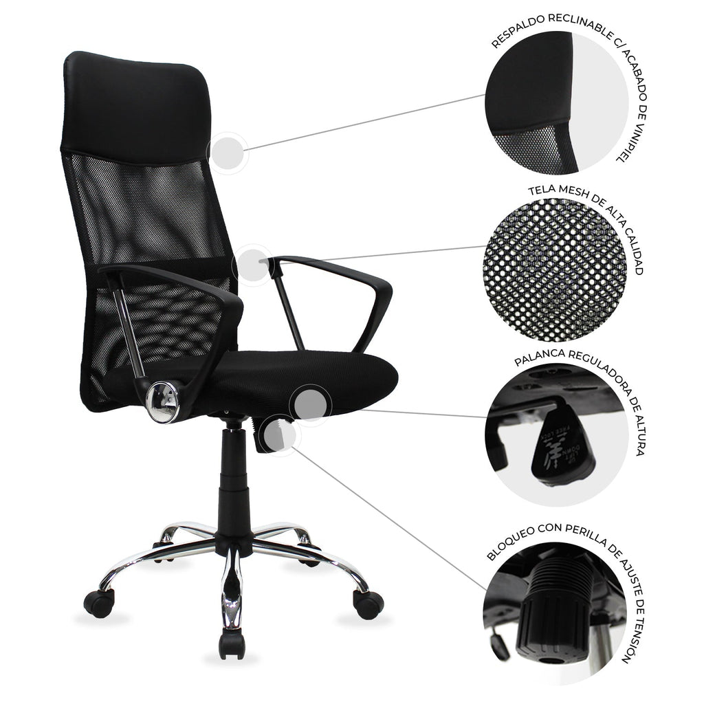 Silla Ejecutiva Jm-2006A Mesh Negro