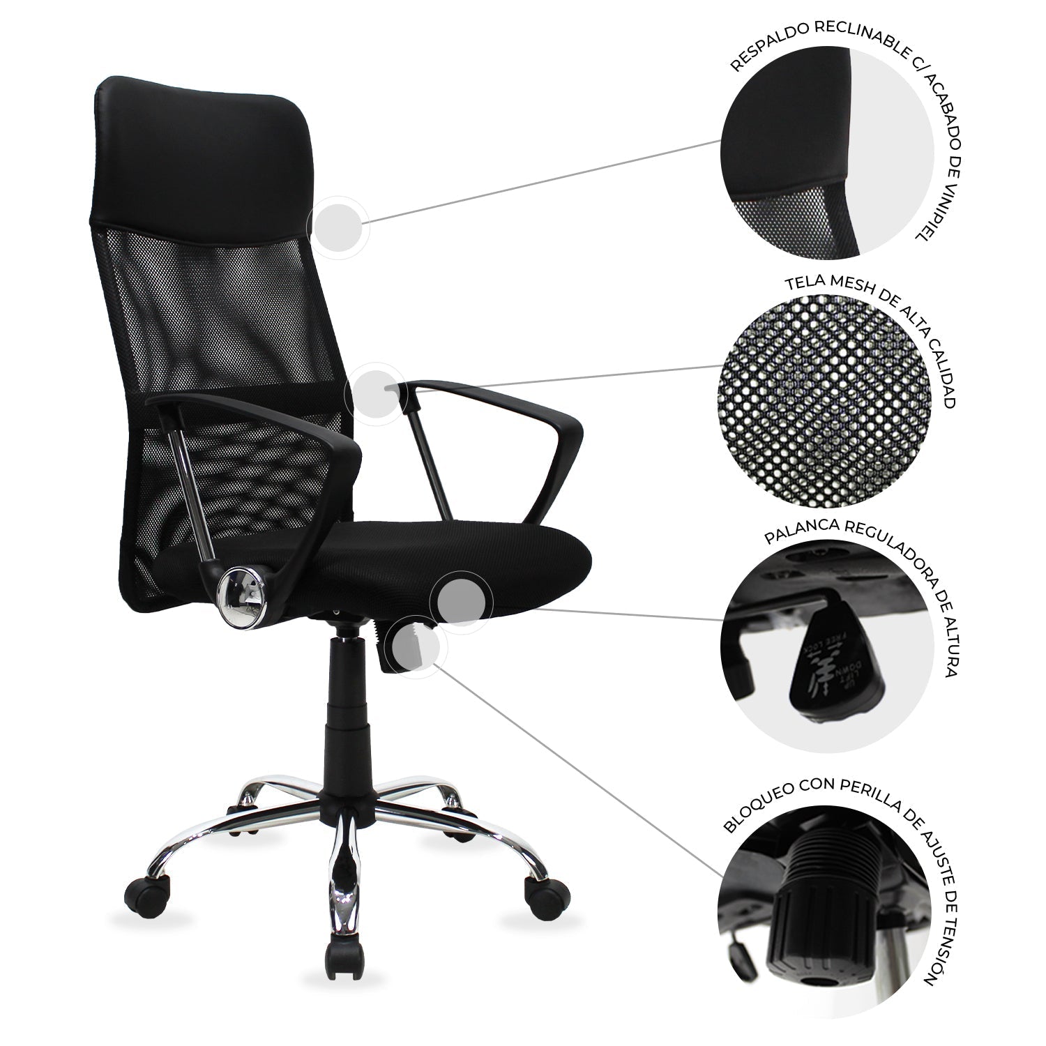 Silla Ejecutiva Jm-2006A Mesh Negro