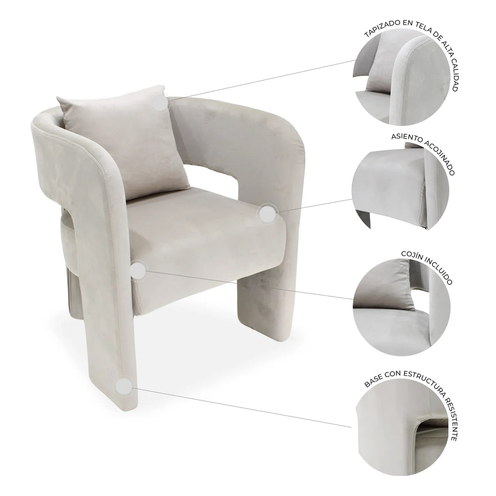 Sillon Lipari 366 Greige