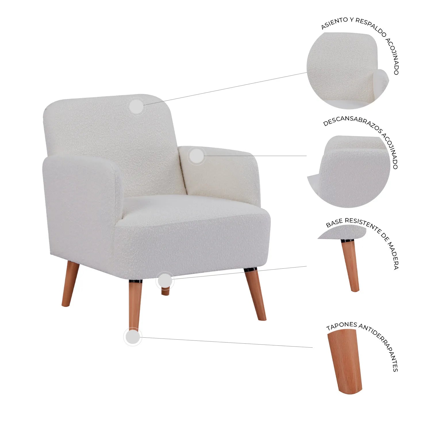 Sillon Terni L133 Blanco