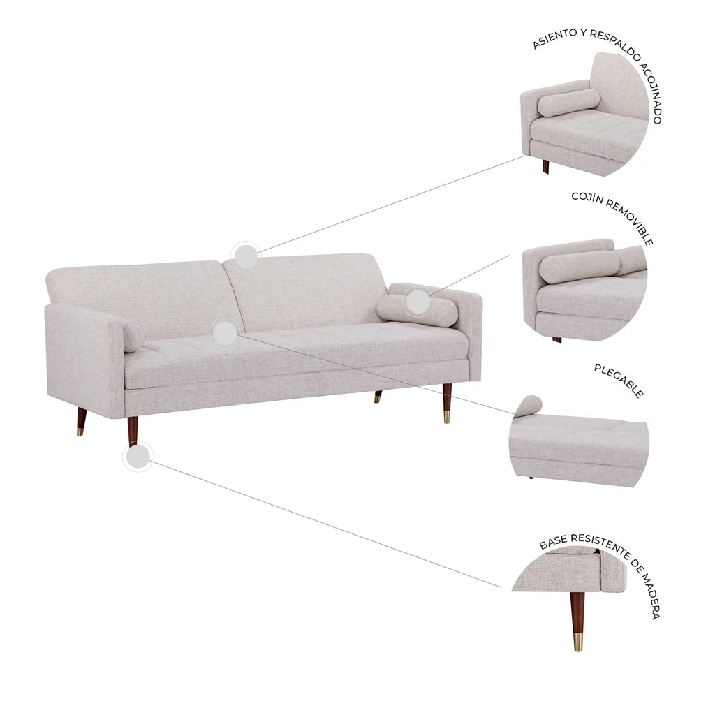 Sofa Cama Lecco L186 196X80X81 - Gris