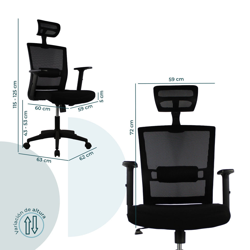 Silla Directiva Bilbao Jm-318 Mesh Ne