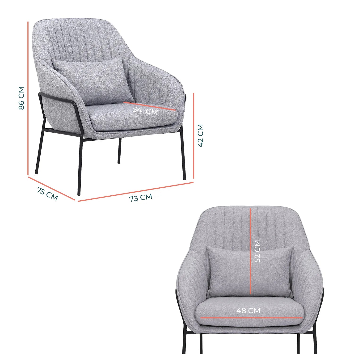 Sillon Burano 323 Gris