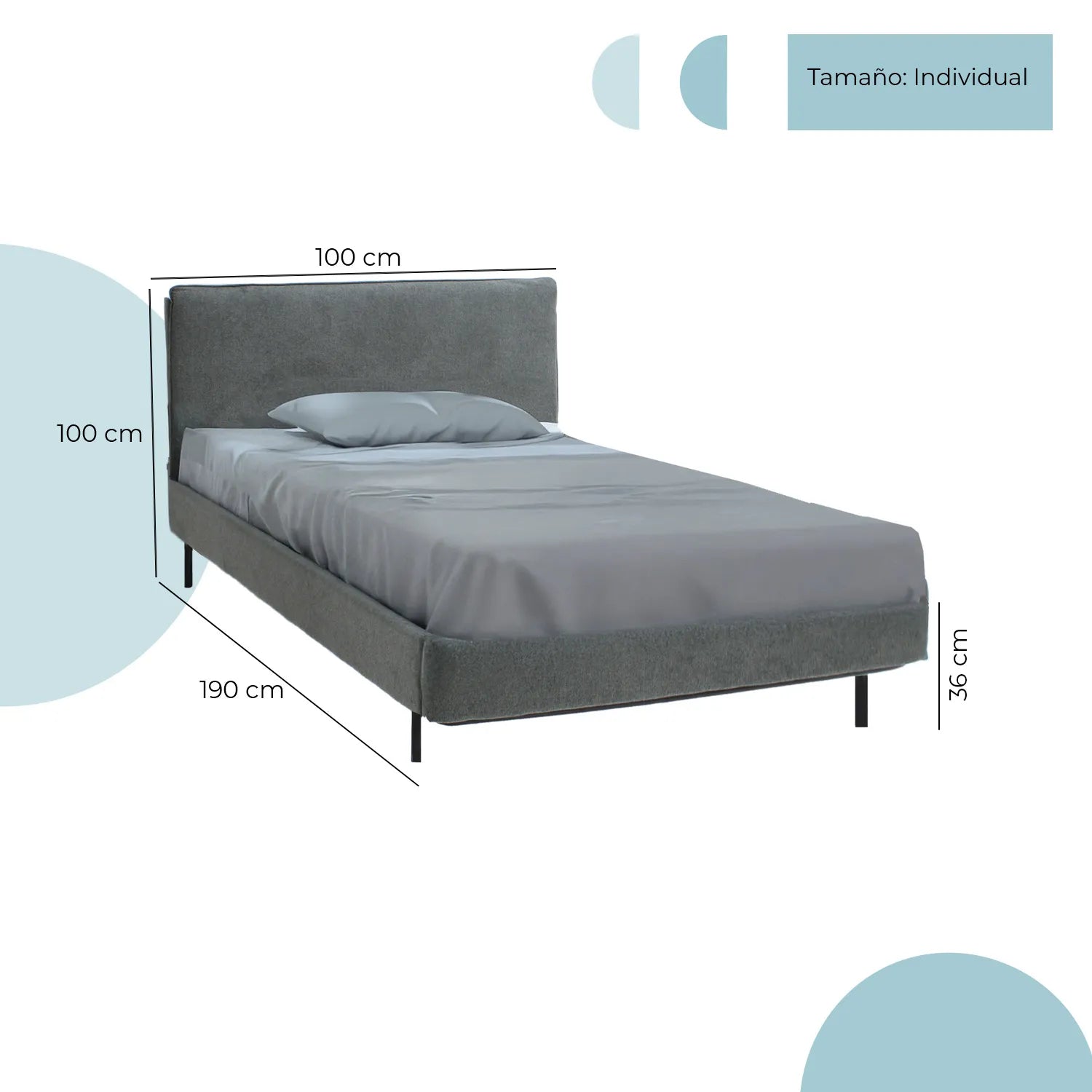 Cama Queen 6053 Bristol Gris