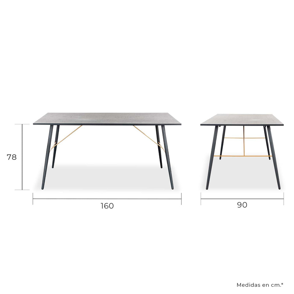 Mesa De Comedor Luxo 160X90 - Negro