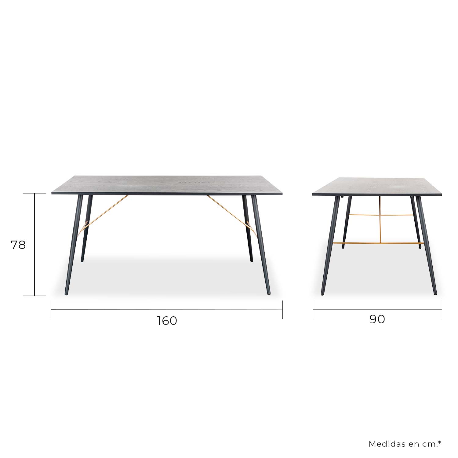 Mesa De Comedor Luxo 160X90 - Negro