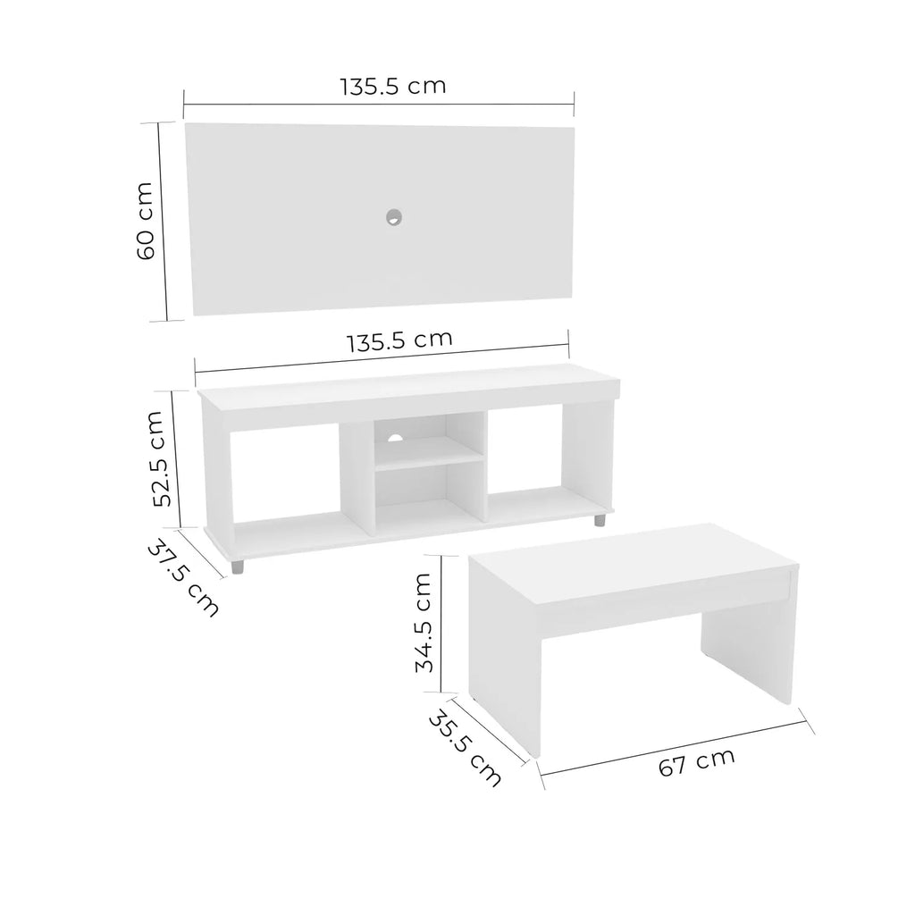 Mesa De Tv Y Mesa De Centro Turin - Roble