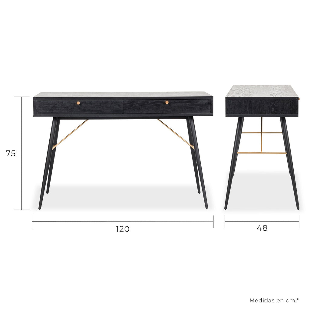 Escritorio Home Office Luxo 120X50 - Negro