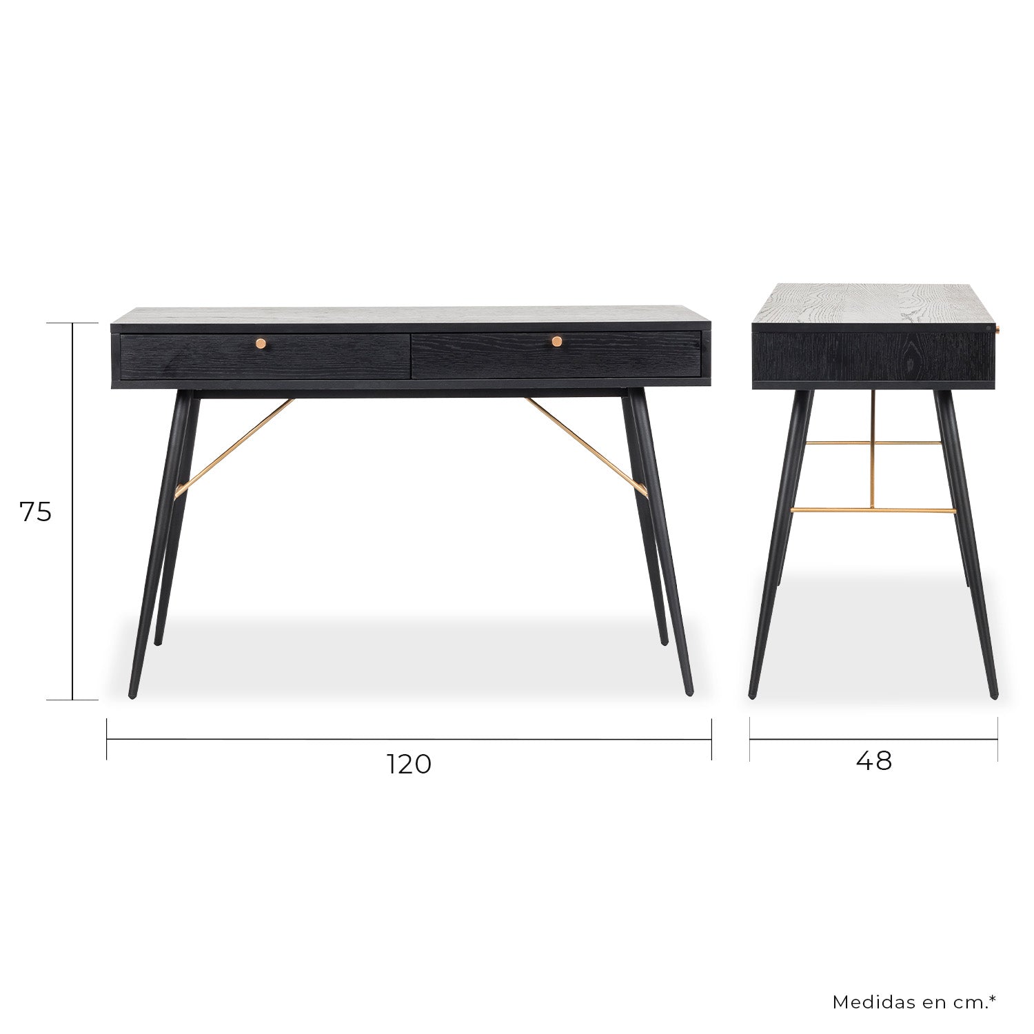 Escritorio Home Office Luxo 120X50 - Negro