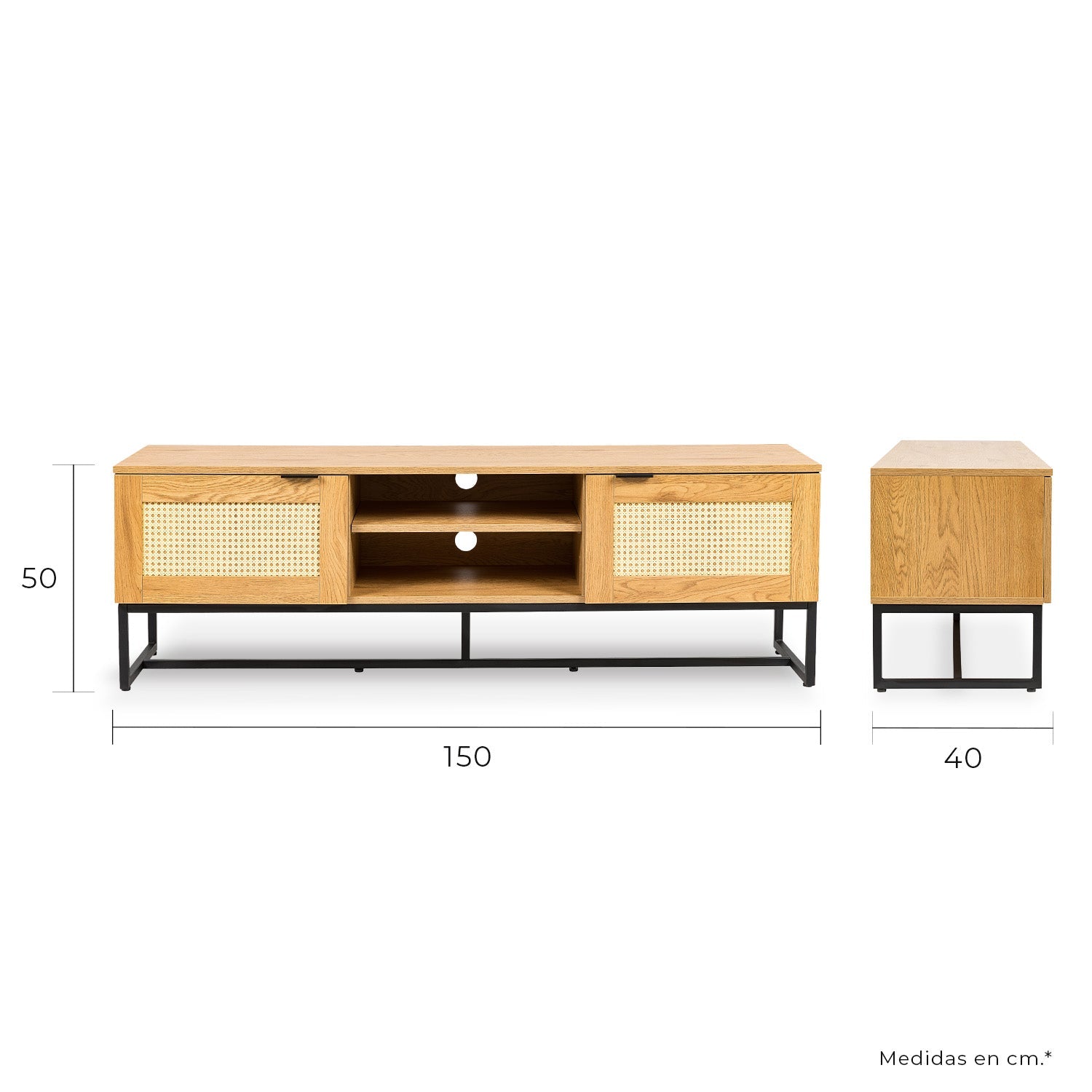 Mueble De Tv Xelha 150X40 Chapa Roble