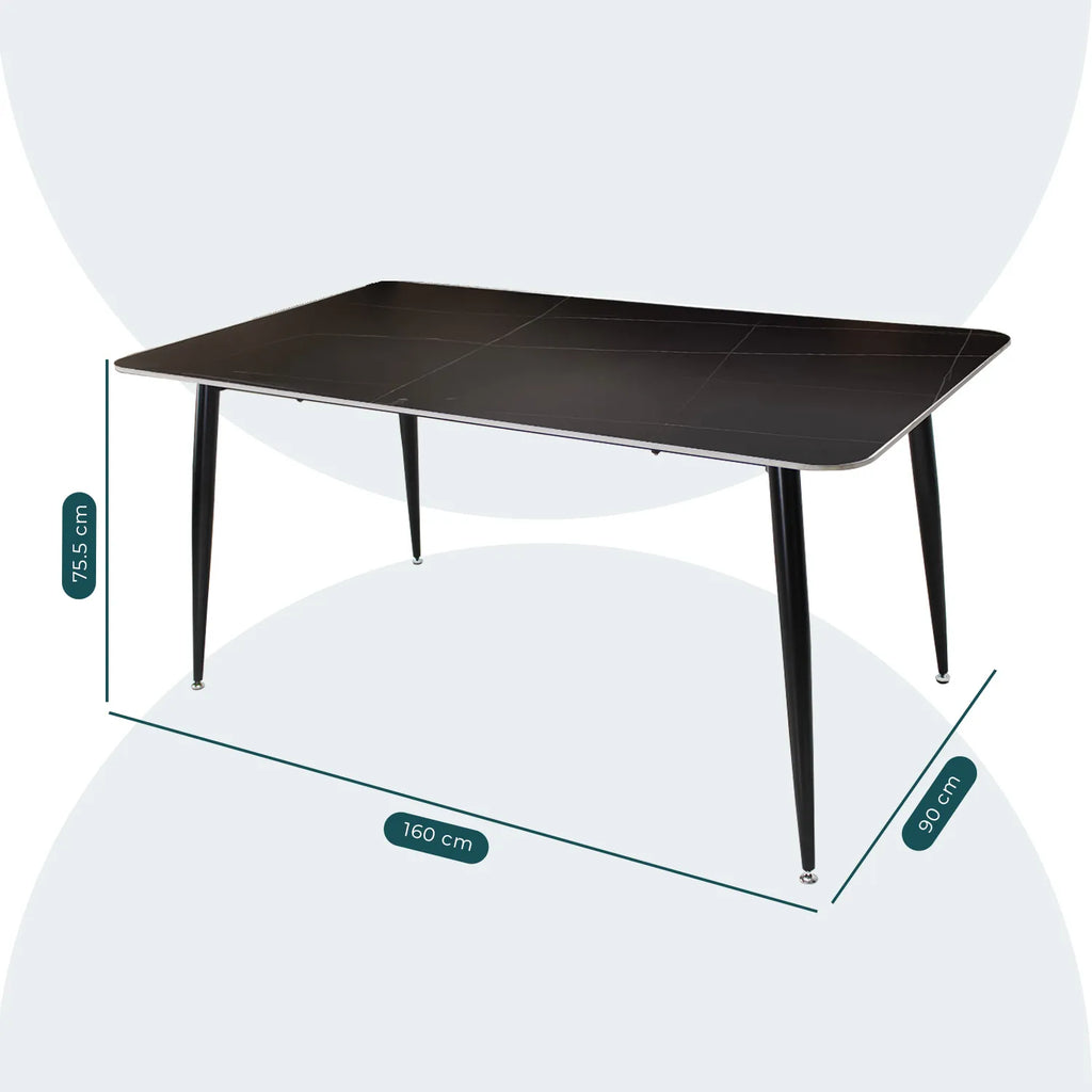 Mesa De Comedor 160 Sora 1326 - Negro