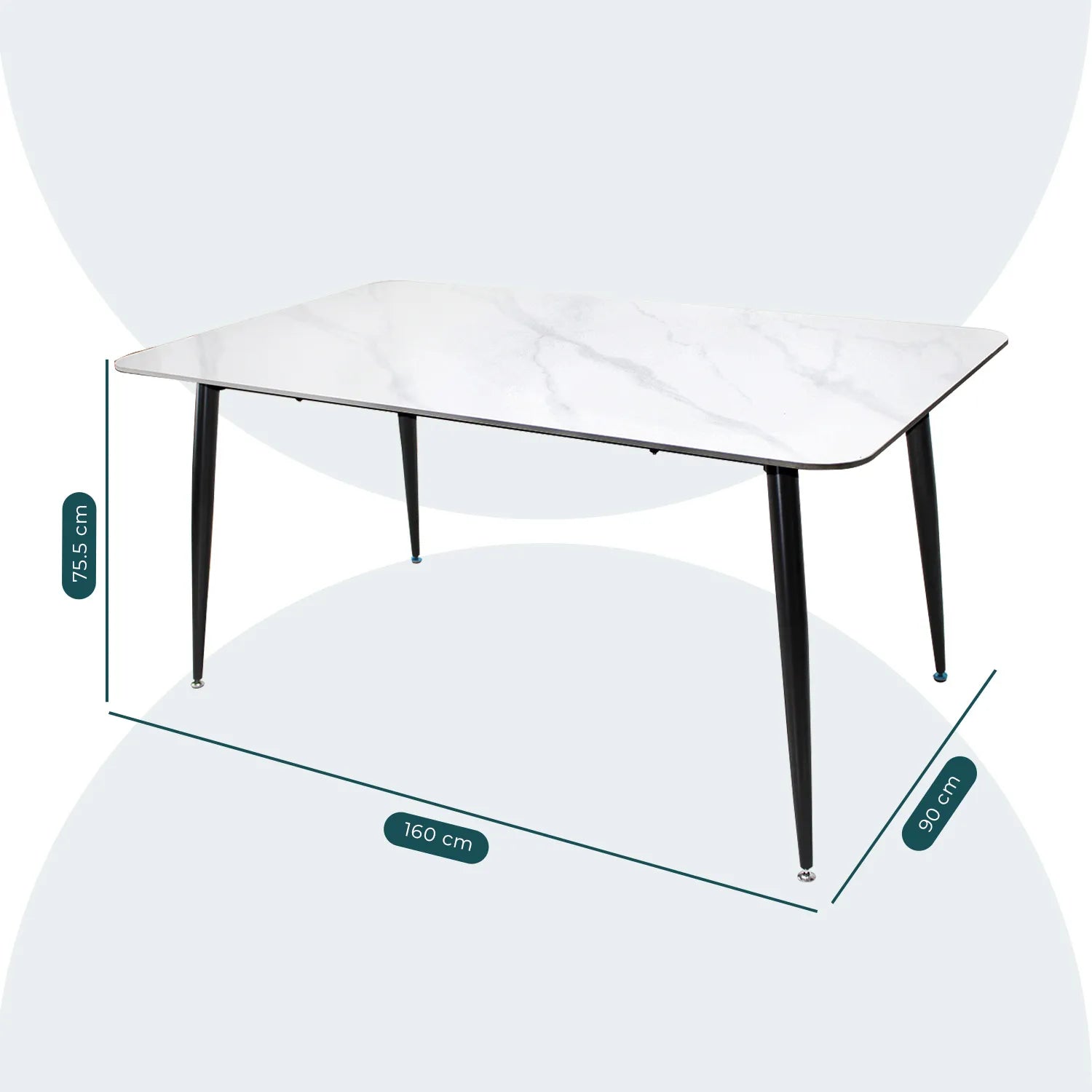 Mesa De Comedor 160 Sora 1326 - Negro