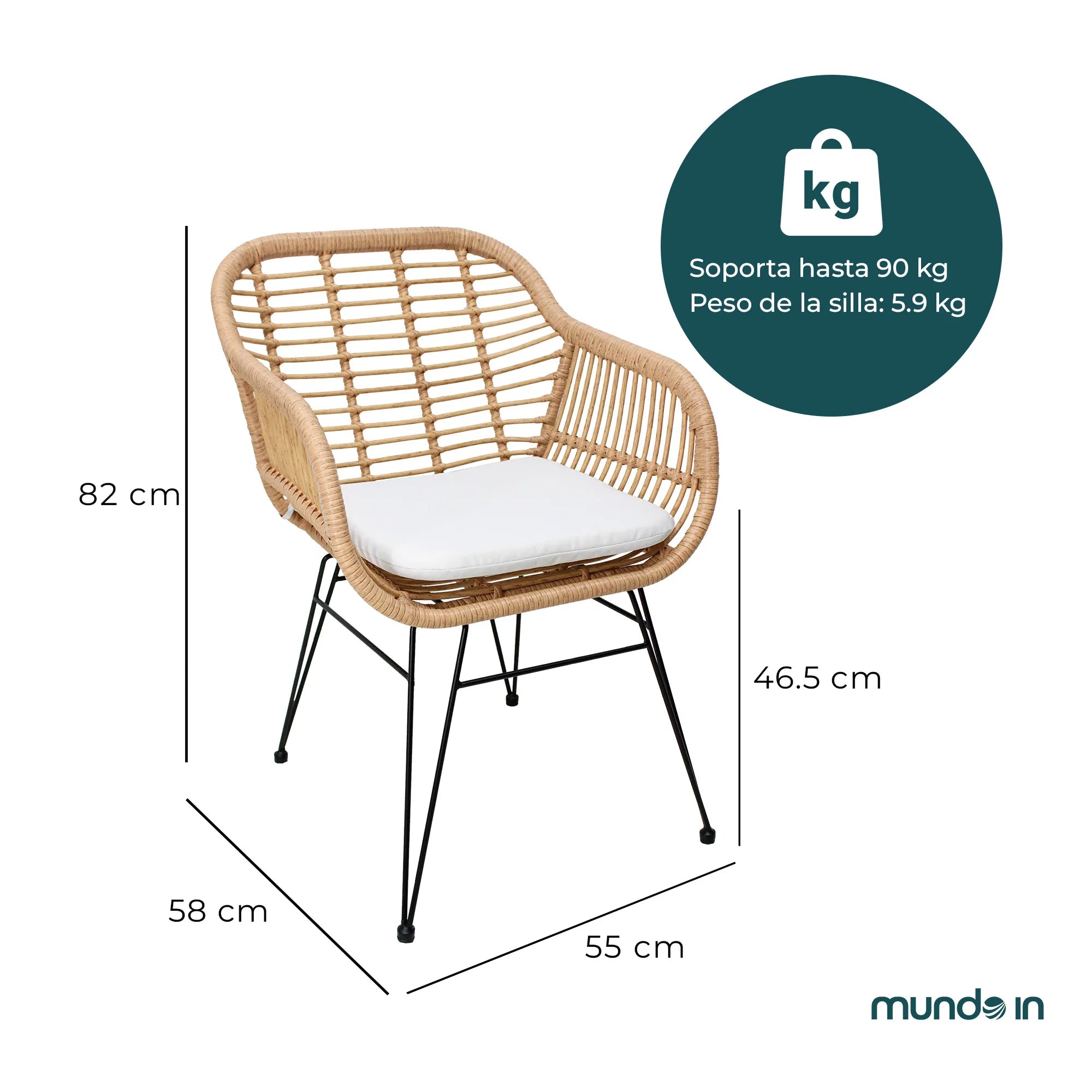 Silla De Exterior Tobago Negra