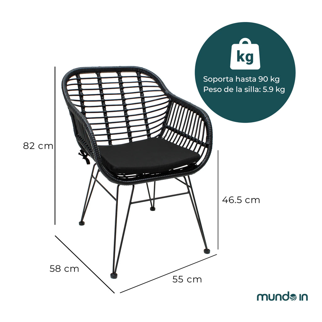 Silla De Exterior Tobago Negra