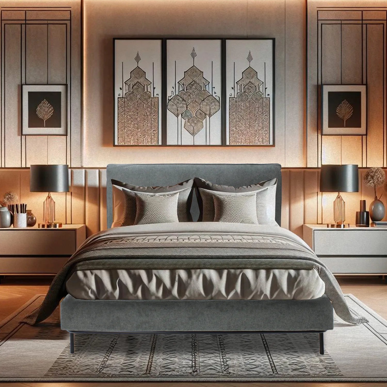 Cama Queen 6053 Bristol Gris