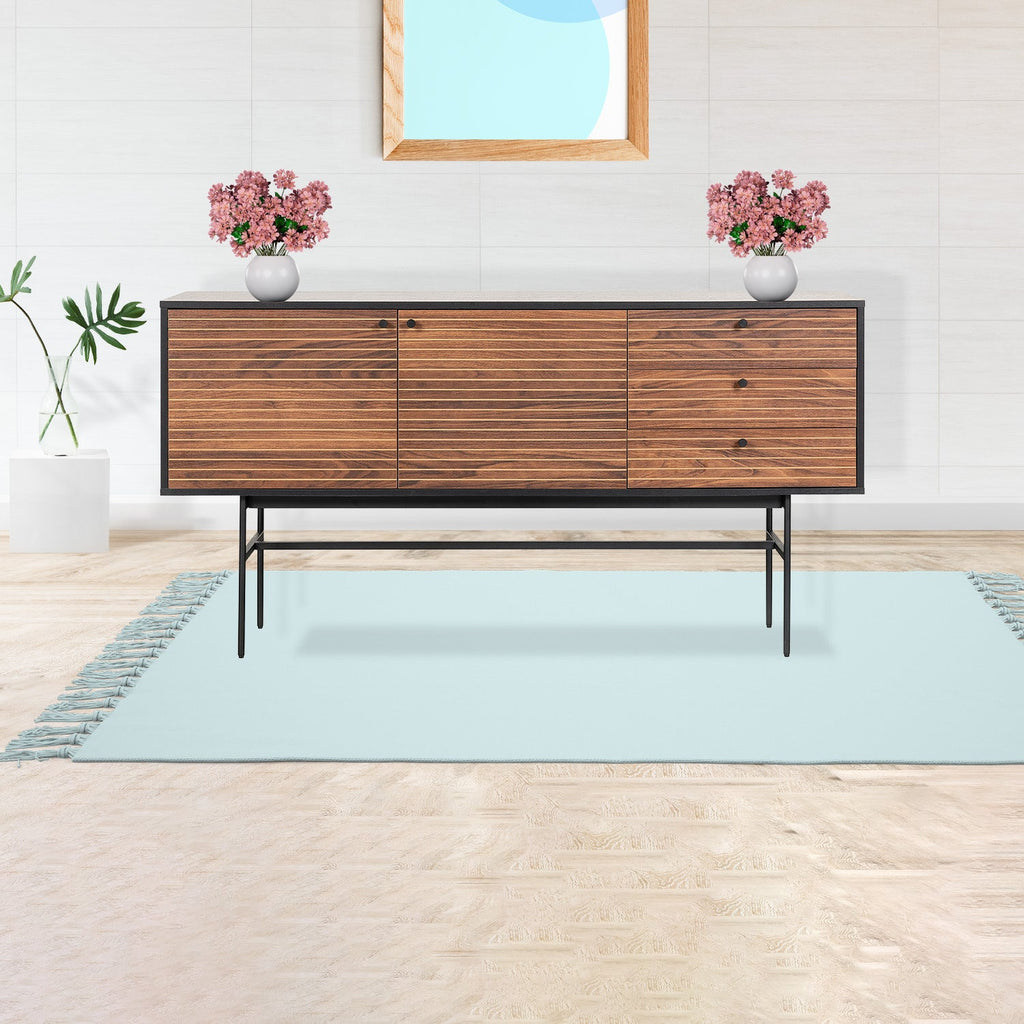 Credenza Piamonte 160X40 Negro - Nogal